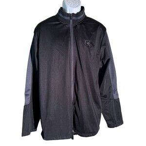 AND1 Men's Long Sleeve Full Zip Polyester Basketball Fleece Black XL